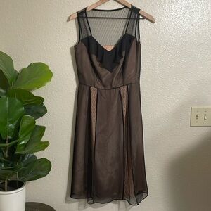 A.B.S. By Allen Schwartz nude and sheer midi dress